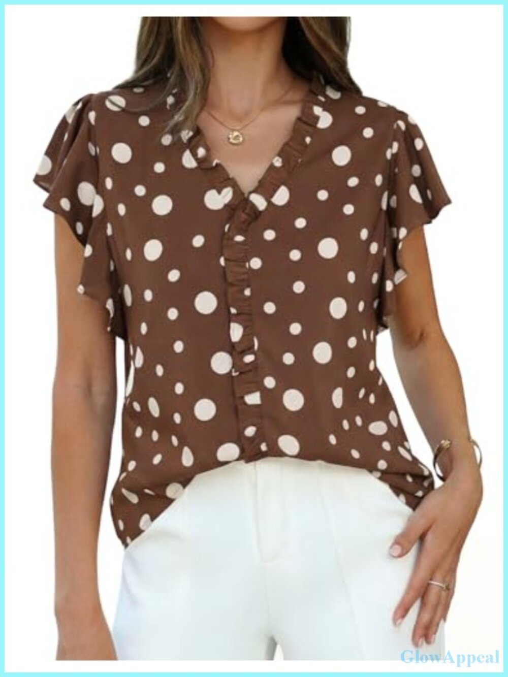 Boho Ruffle Sleeve Chiffon Blouse V-Neck Fully Lined Floral Print